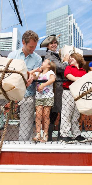 Boston Tea Party Ships & Museum - Family Throwing Tea
