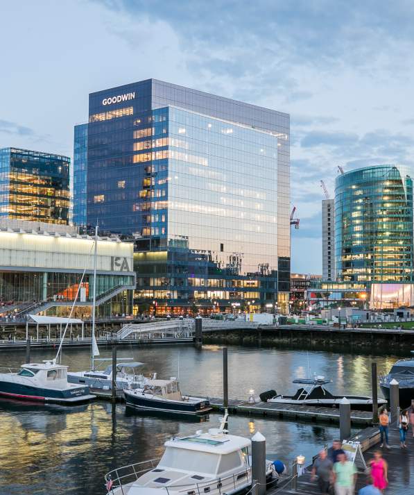 Seaport District in late summer