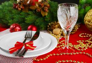 Holiday dinner table