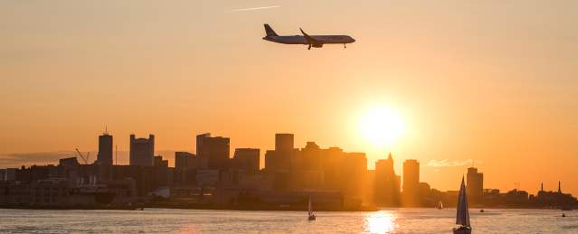 Plane over the Harbor