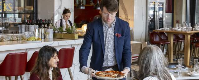 Two diners at Josephine during Dine Out Boston