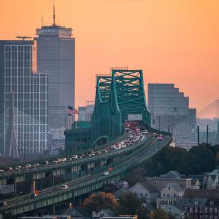 Boston Skyline at Sunset