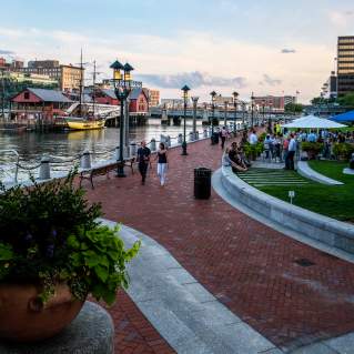 Boston Harborwalk near fort point channel