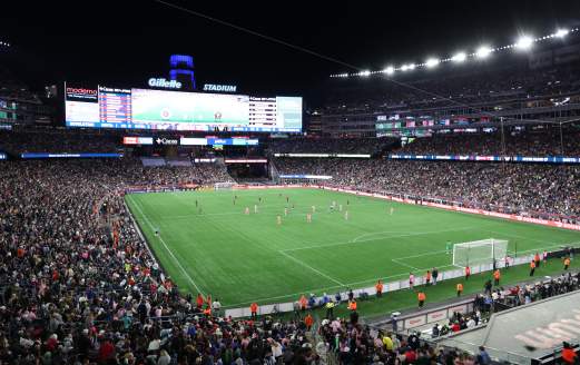 New England Revolution playing at Gillette Stadium