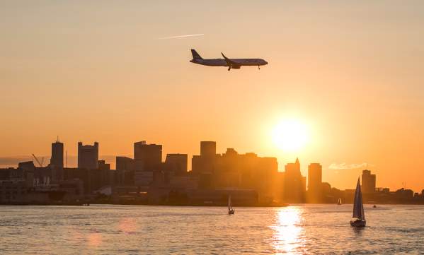 Plane over the Harbor