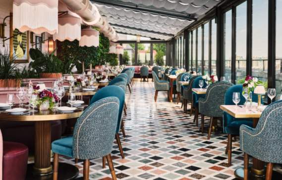 View of Contessa, an italian restaurant above the Newbury Hotel