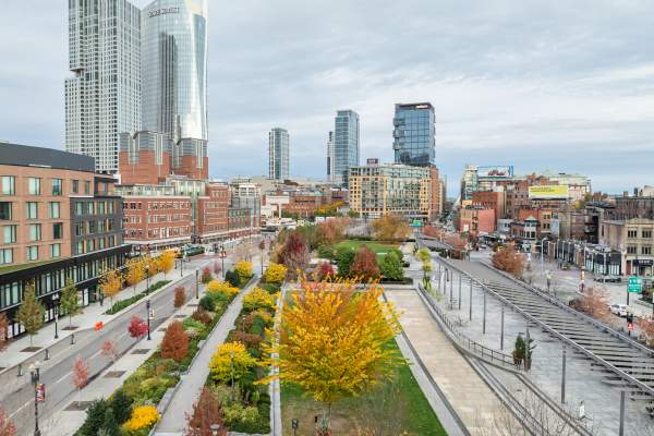 Rose Kennedy Greenway, Fall 2023, aerial