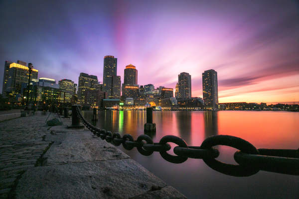 Boston Fan Pier Sunset