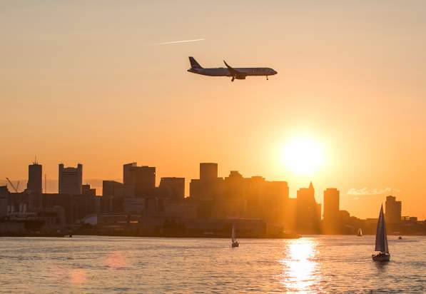 Plane over the Harbor