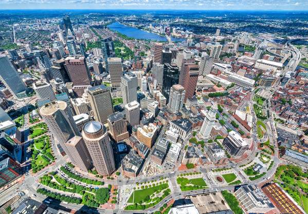 Aerial of Boston