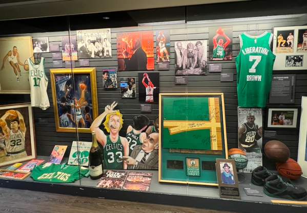 Celtics exhibit at the Sports Museum.