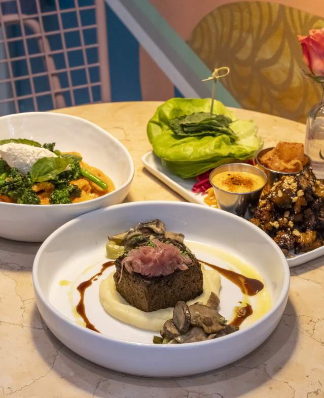 Vegan menu items from Lulu Green