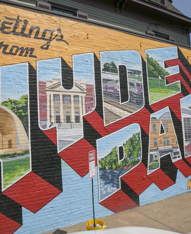 Mural reading Greetings from Hyde Park