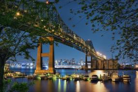 Tobin Bridge at night