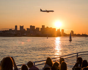 Plane over the Harbor