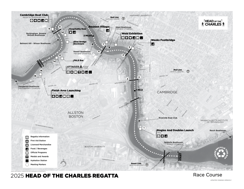 Head Of The Charles Regatta Course Map