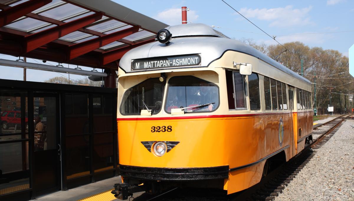 Mattapan old subway car