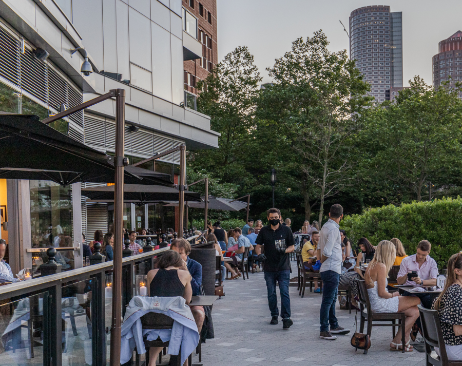 People Eating Outdoors At Lola 42 In Boston, MA