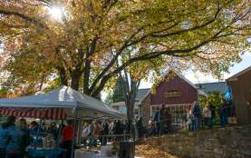 Crowd at Cock 'n Bull during Apple Fest in Peddler's Village