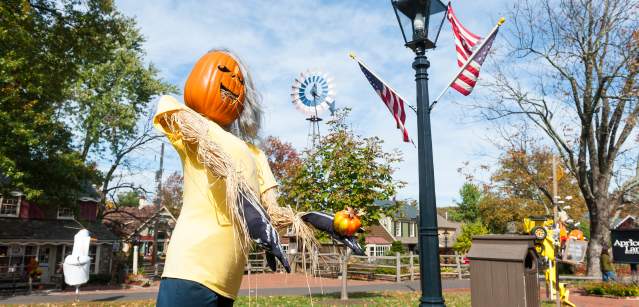 Visitors can view the quirky and colorful creations on display throughout the Village at the annual Scarecrow Festival at Peddler's Village in Lahaska.