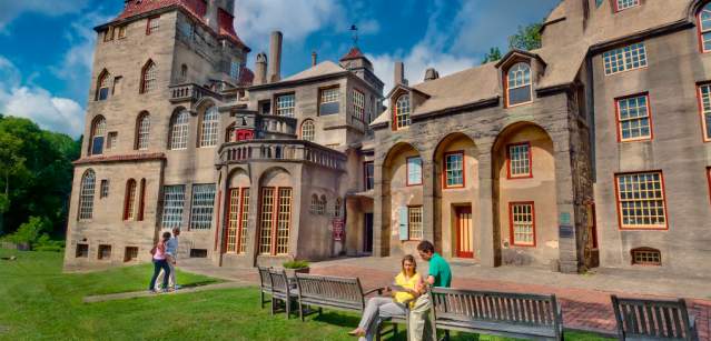 Wide shot outside Fonthill Castle