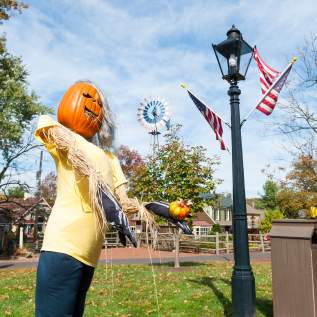 Visitors can view the quirky and colorful creations on display throughout the Village at the annual Scarecrow Festival at Peddler's Village in Lahaska.