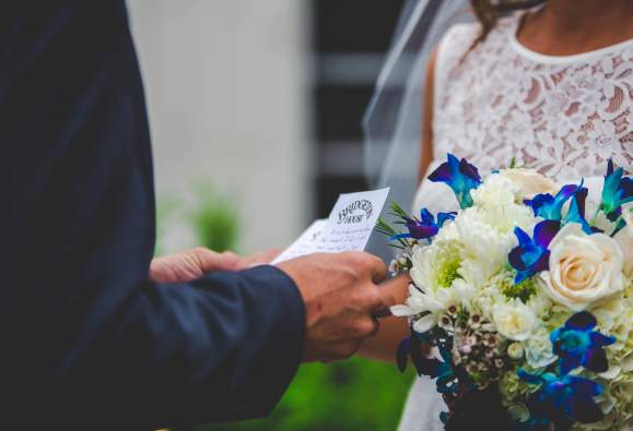 Wedding vows at Bridgeton House on the Delaware