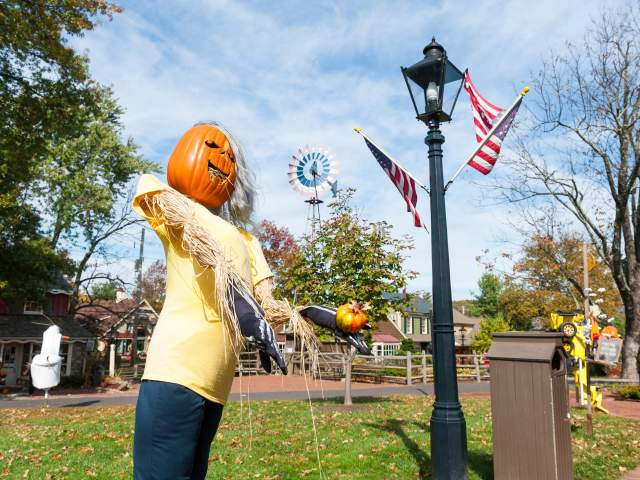 Visitors can view the quirky and colorful creations on display throughout the Village at the annual Scarecrow Festival at Peddler's Village in Lahaska.