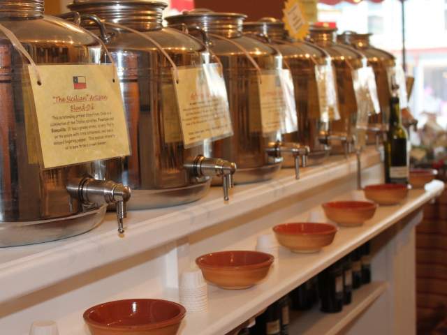 Tasting stations at Tubby Olive