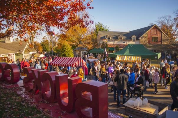 Fabricated logo at peddler's village