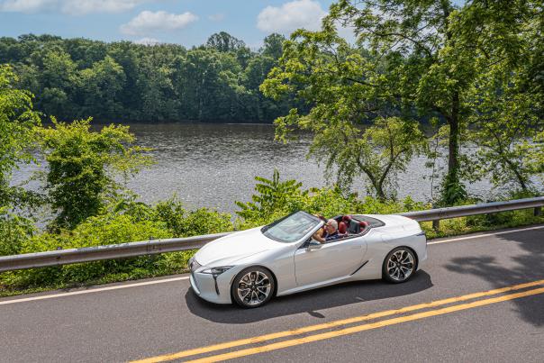 Driving along River Road