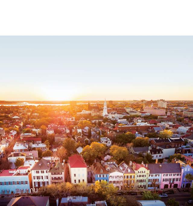 Charleston Aerial Sunset