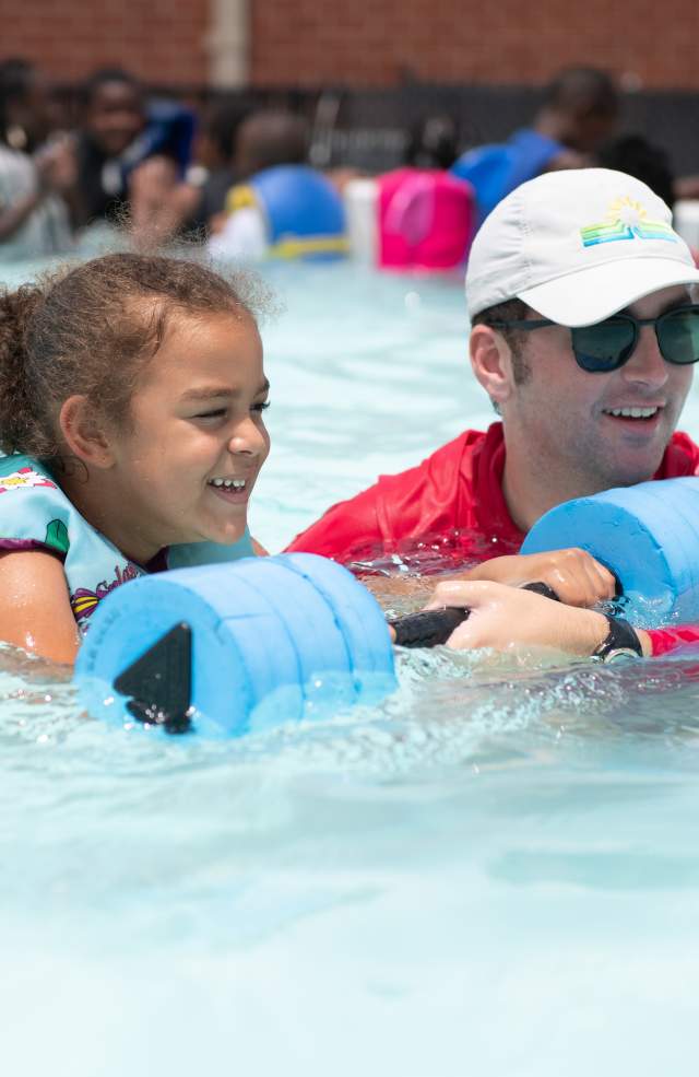 Swim Lesson in the Portable Pool