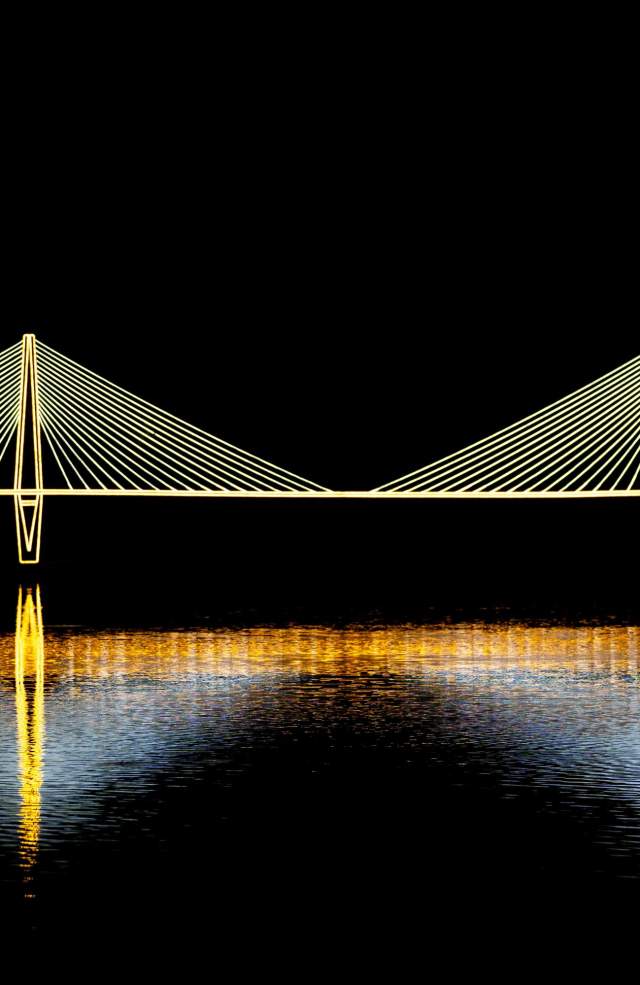 Holiday Festival of Lights Cooper River Bridge Display