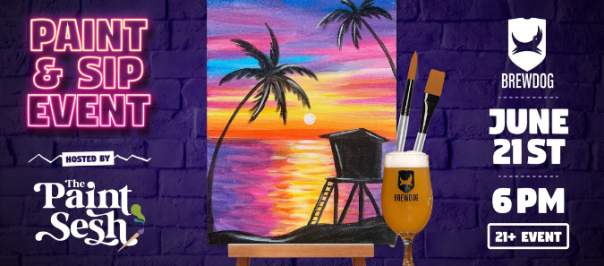 'Paradise Beach' Pride Paint & Sip at BrewDog Cincinnati