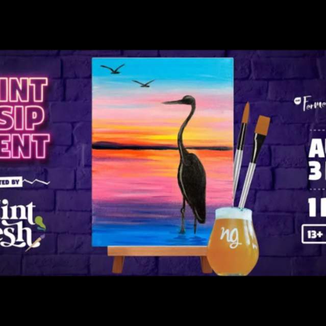 'Sunset Crane' Paint & Sip at Nine Giant Fermentorium