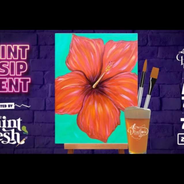 'Hibiscus Rosa' Paint & Sip at Dead Low Brewing
