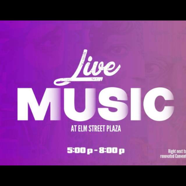 Music at Elm Street Plaza’s Pavilion