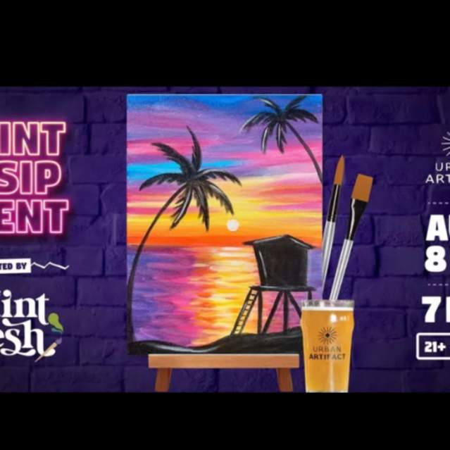'Paradise Beach' Paint & Sip at Urban Artifact