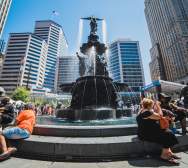 the Tyler Davidson Fountain in downtown Cincinnati