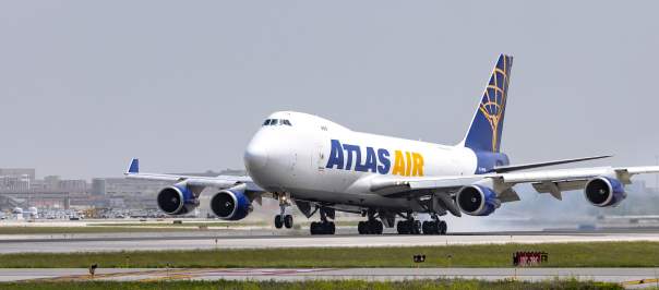 An airplane with the Atlas Air logo.