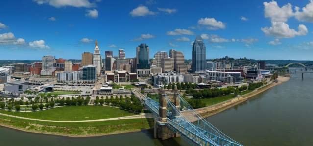 Cincinnati Riverfront and Skyline