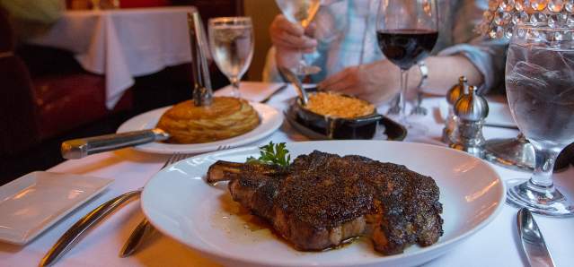 delicious steak on a plate at a restaurant in Cincinnati