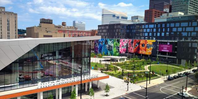 First Financial Convention Center and Elm Street Plaza