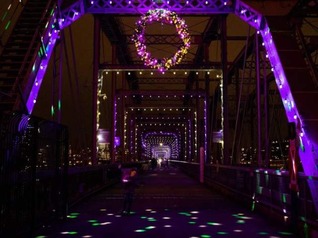 Winter Nights, River Lights at Purple People Bridge (photo: @newportonthelevee)