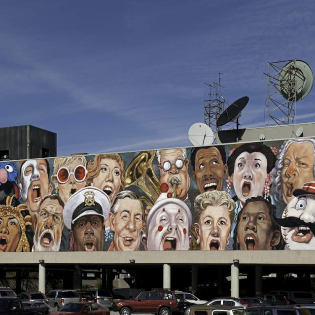 Mural over parking lot