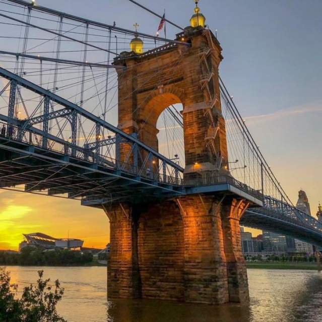 John A. Roebling Suspension Bridge (photo: @cincygirl.54)
