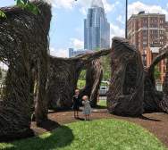 Outdoor sculptures at Taft Museum of Art