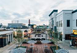aerial view of newport on the levee