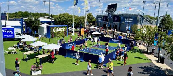 The fan area at the Cincinnati Open, full of fans enjoying the activations.